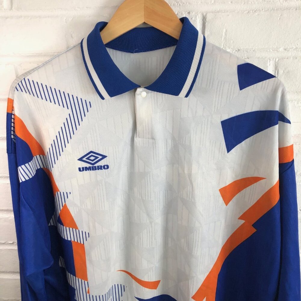 Vintage UMBRO Long Sleeve Soccer Jersey Geometric 90s Men's XL - Picture 7 of 7